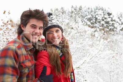 Young couple in snow