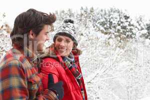 Young couple in snow