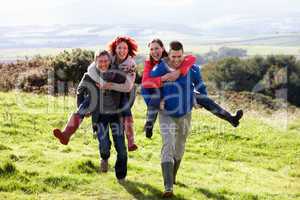 Couples on country walk