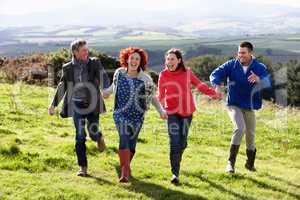 Couples on country walk
