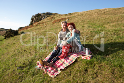 Couple on country picnic