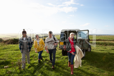 Young couples going for picnic