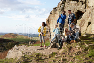 Young adults on country walk