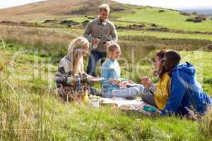 Young adults on country picnic