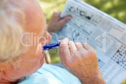 Senior man with newspaper
