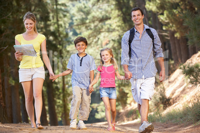 Family on country walk