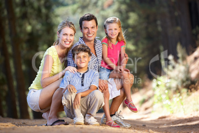 Family on country walk