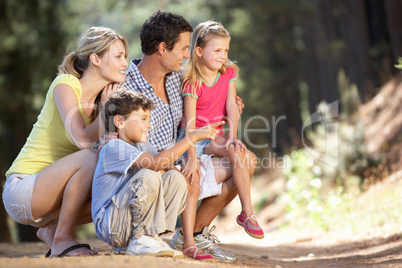 Family on country walk