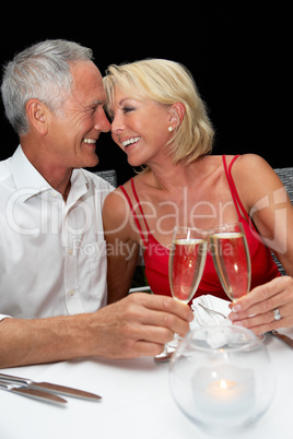 Senior couple in restaurant