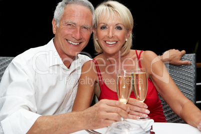 Senior couple in restaurant