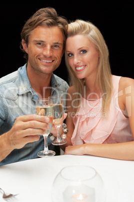 Young couple in restaurant