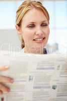 Businesswoman reading document