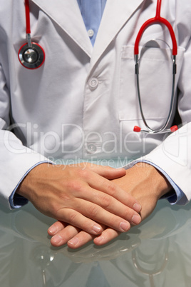 Doctor sitting at desk