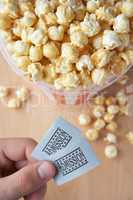 Popcorn and cinema tickets