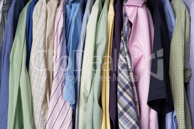 Rail of men's shirts