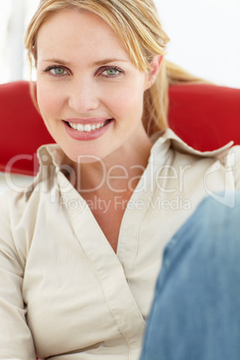 Woman sitting in chair