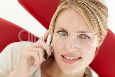 Woman talking on the phone