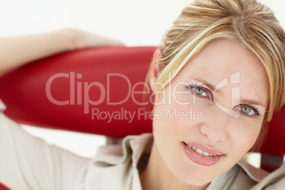 Woman sitting in chair