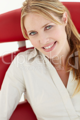 Woman sitting in chair