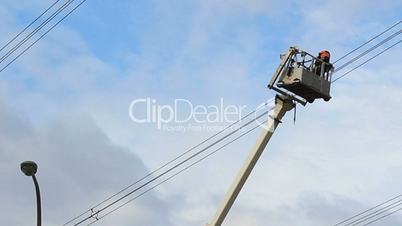 Hydro Worker Stuck In Bucket On Job Site