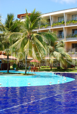 The swimming pool at luxury hotel, Bentota, Sri Lanka