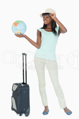 Young woman doing a trip around the world