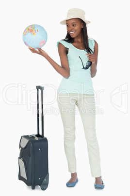Young woman ready to travel the world