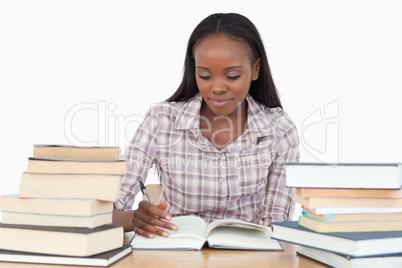 Young woman enjoying a novel