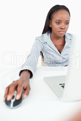 Portrait of a businesswoman using a laptop