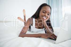 Woman chatting with her notebook