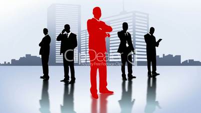 Team of businessman in the city.