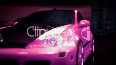 Tuning pink car.