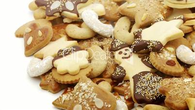 nicly decorated christmas cookies looping