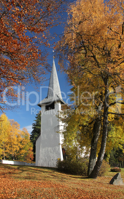 church in the autumn