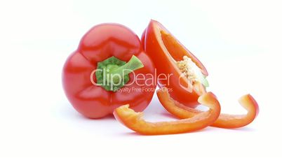 fresh bell pepper full, half and slices – loopable