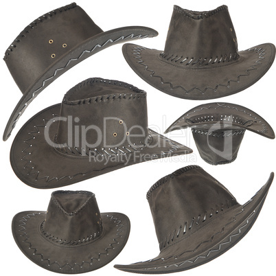 Set Of Black Cowboy Hat