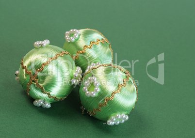 Three vintage Christmas baubles