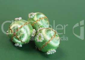 Three vintage Christmas baubles