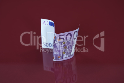500 Euro Schein mit Spiegelung