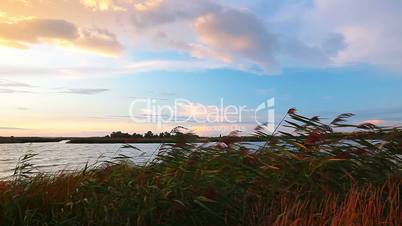 sunset on the river