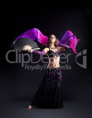 beauty girl posing in traditional arabian costume