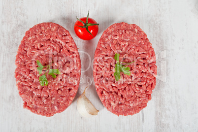 Raw hamburger