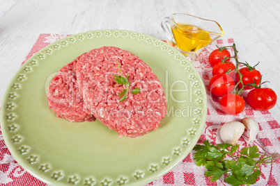 Raw hamburger