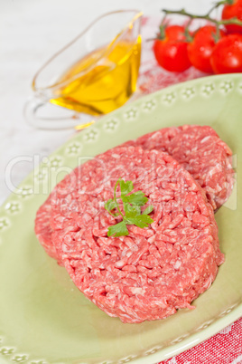 Raw hamburger