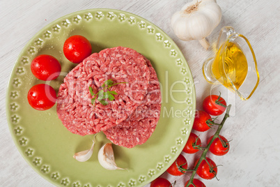 Raw hamburger