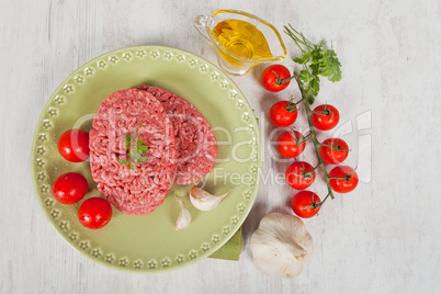 Raw hamburger