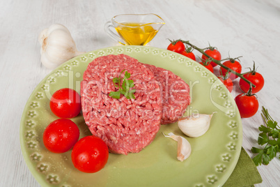 Raw hamburger