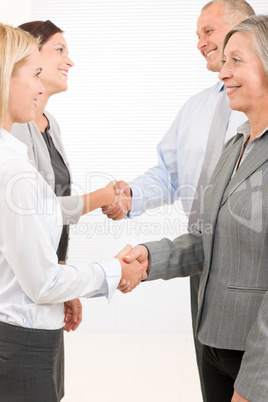 Business partners close deal people shaking hands