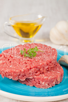 Raw hamburger