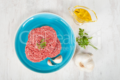 Raw hamburger